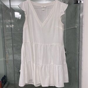 H&M white v neck dress